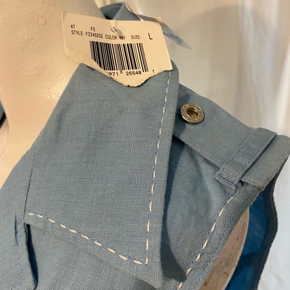 Vintage CropTop Blue Sleeveless says L fits like an 8-10 Metal buttons - Picture 2 of 5